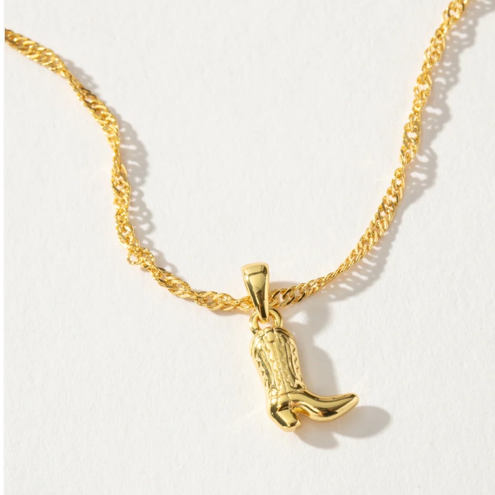 Uncommon James Gold Boot Pendant Necklace
